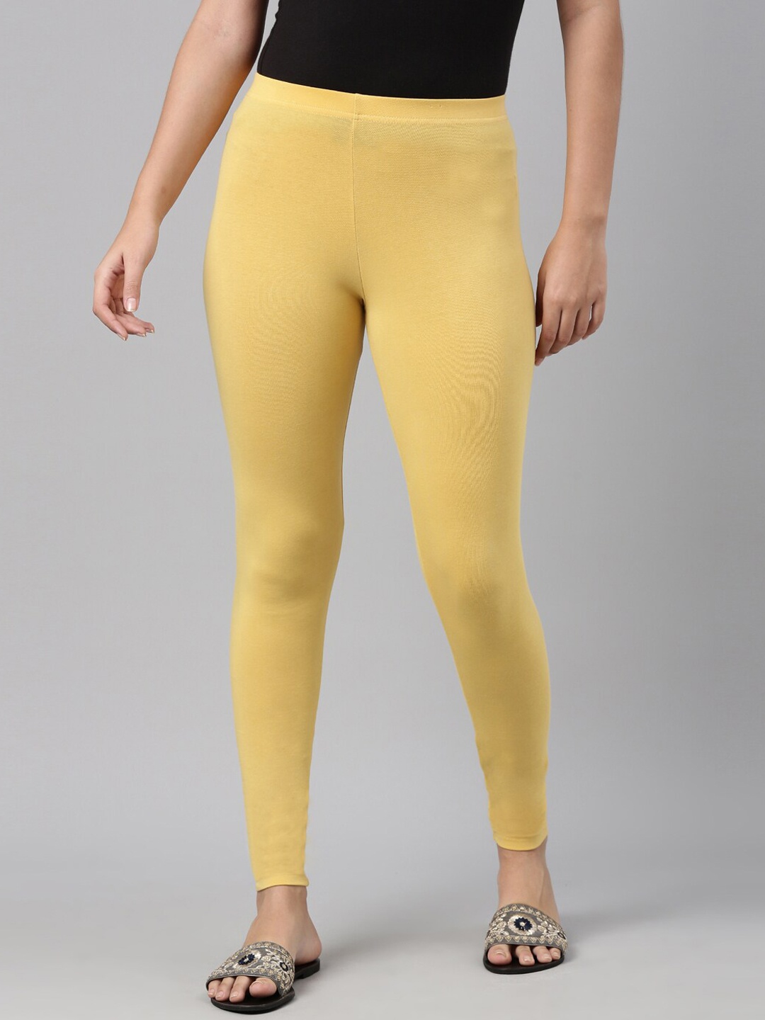 

Go Colors Slim Fit Ankle Length Leggings, Yellow