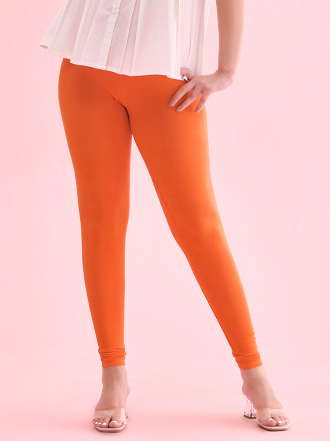 

Go Colors Slim Fit Ankle Length Leggings, Orange
