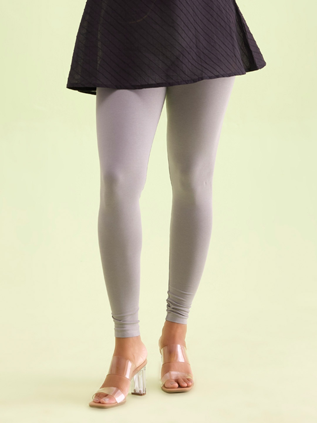 Go Colors Slim Fit Ankle Length Leggings, Grey