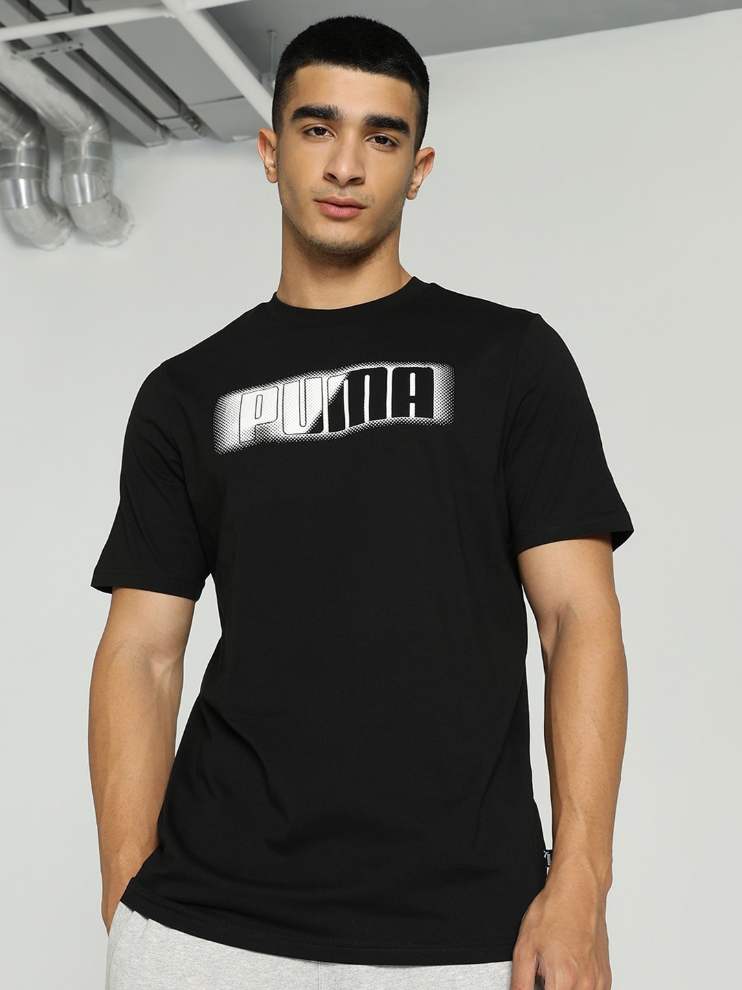 

Puma Graphics Logo Printed T-Shirt, Black