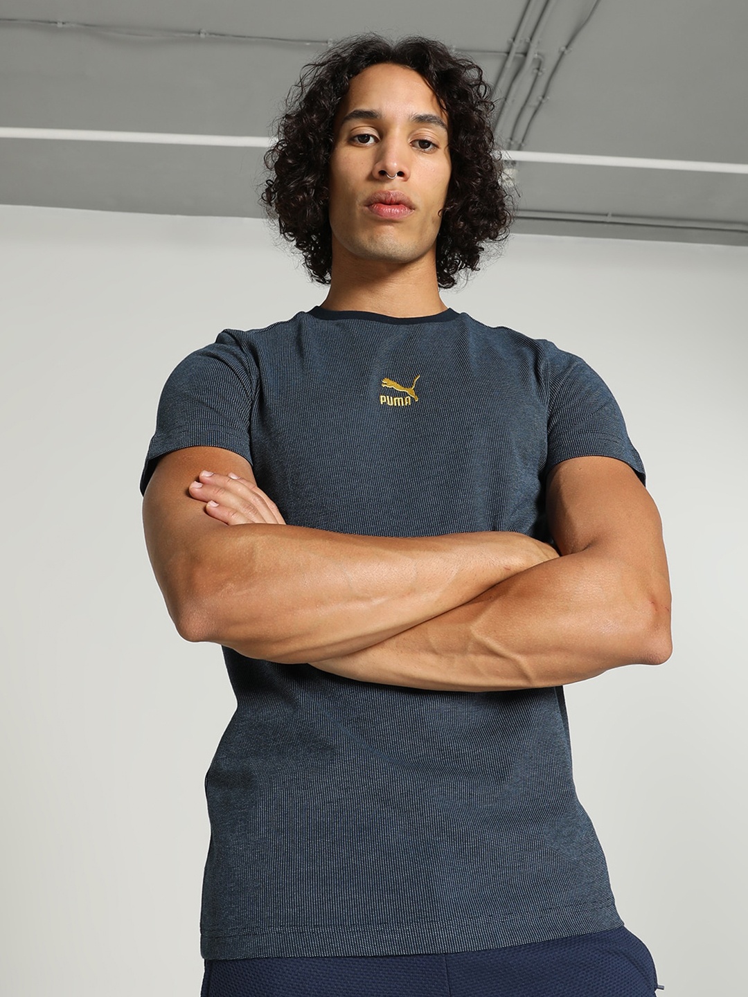 

Puma Classics Pique Cotton Slim Fit T-Shirt, Navy blue