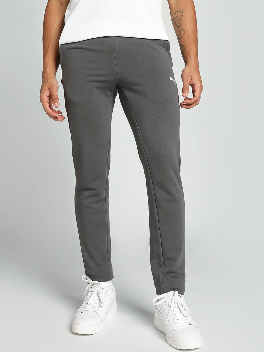 

Puma Knitted Men Slim-Fit Cotton Track Pant, Grey