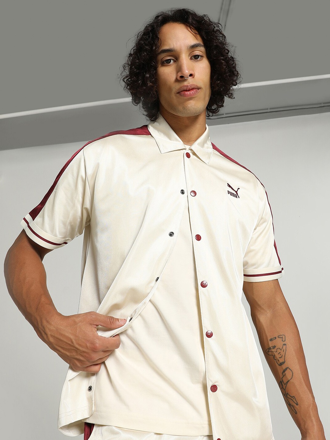 

Puma T7 Shooting Relaxed Fit Shirt, Cream