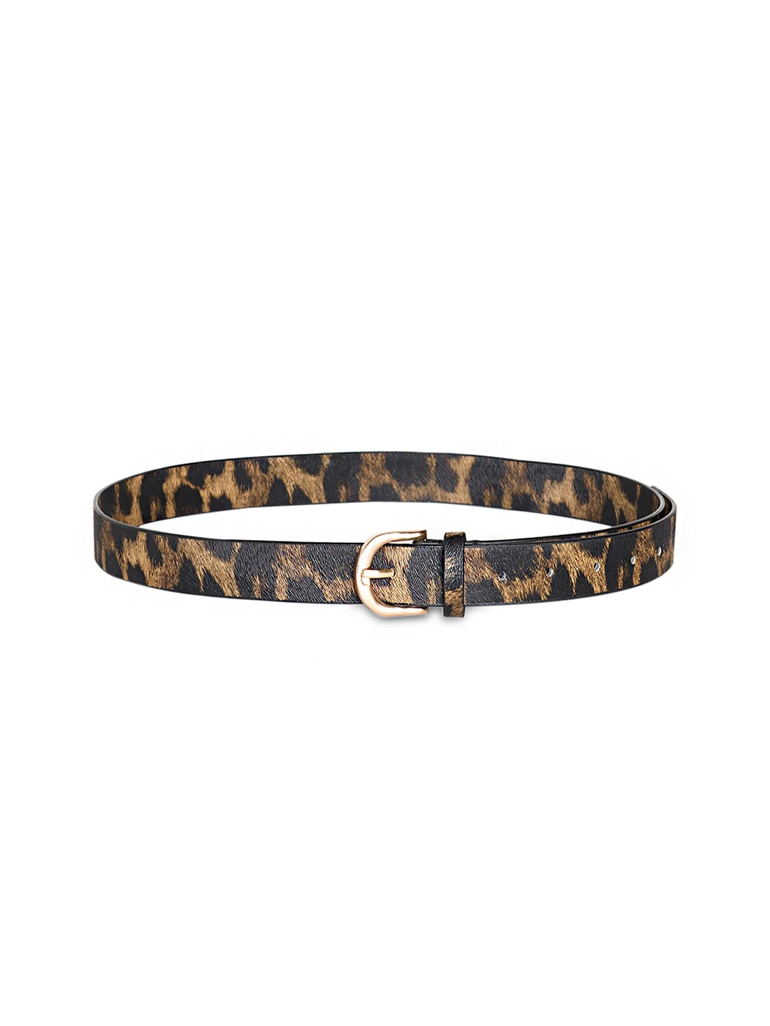 

Anouk Women Black Abstract Printed PU Reversible Belt, Beige