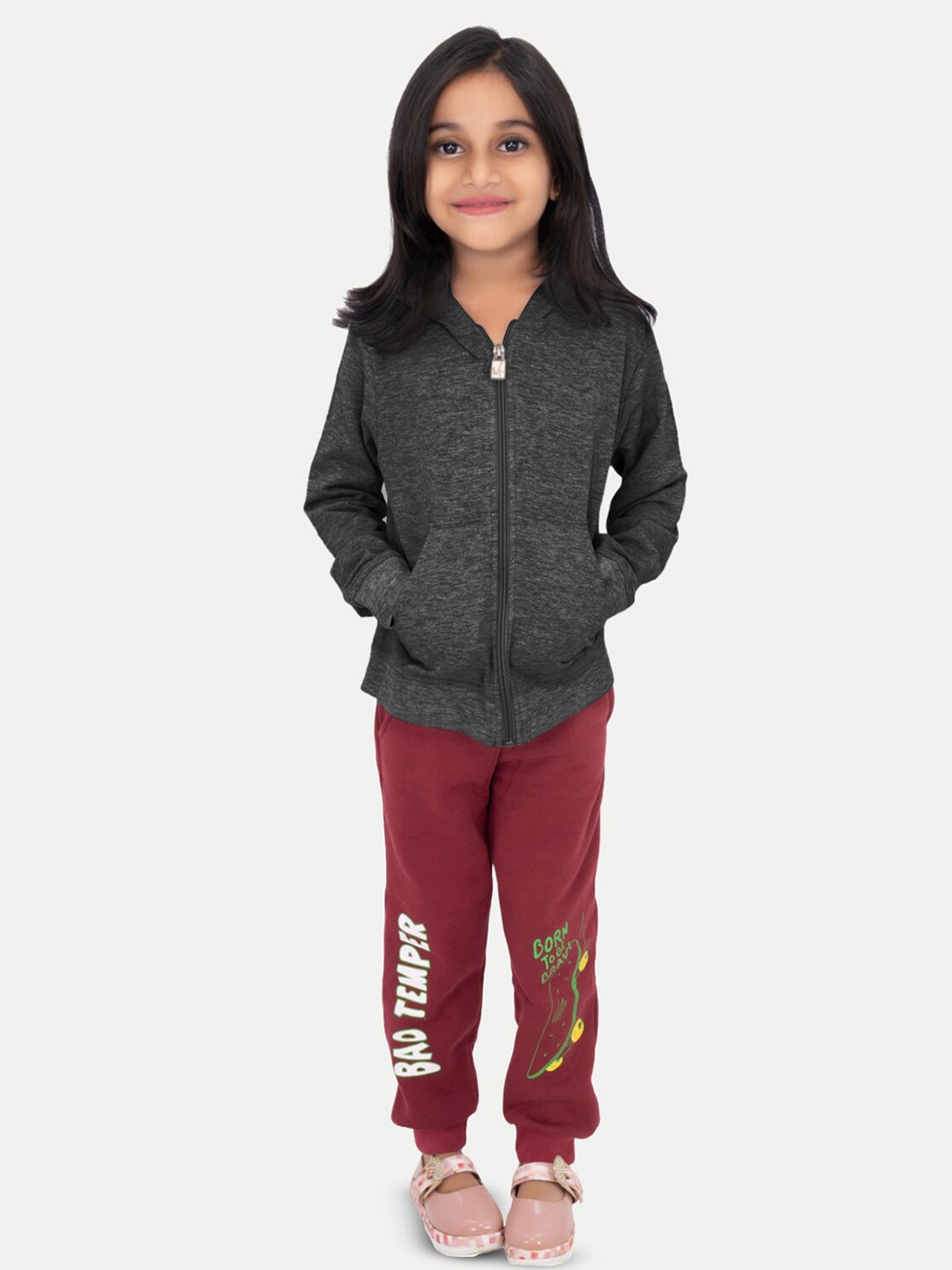 

BAESD Girls Hooded Front Open Sweatshirt, Grey