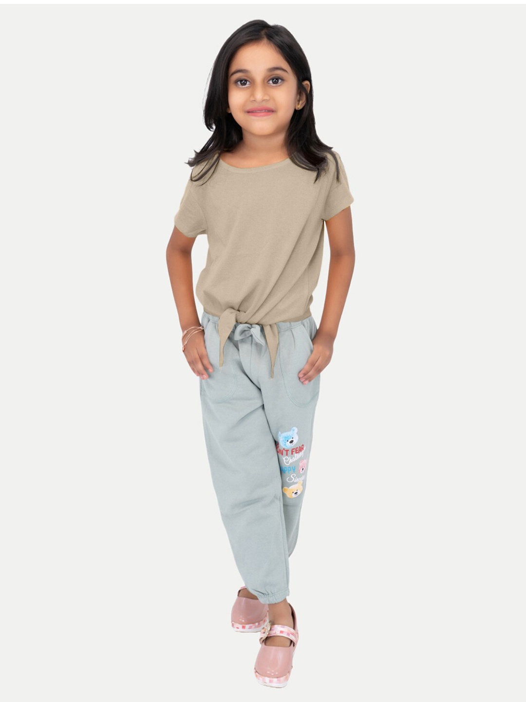 

BAESD Girls Round Neck T-shirt, Beige