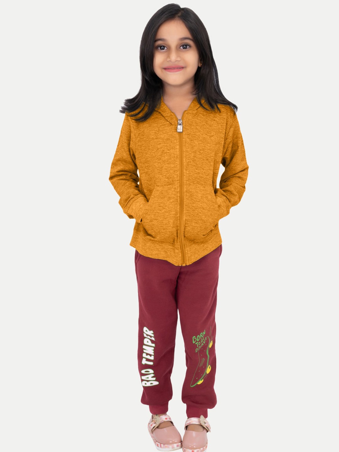 

BAESD Girls Zipper Hooded Sweater, Orange