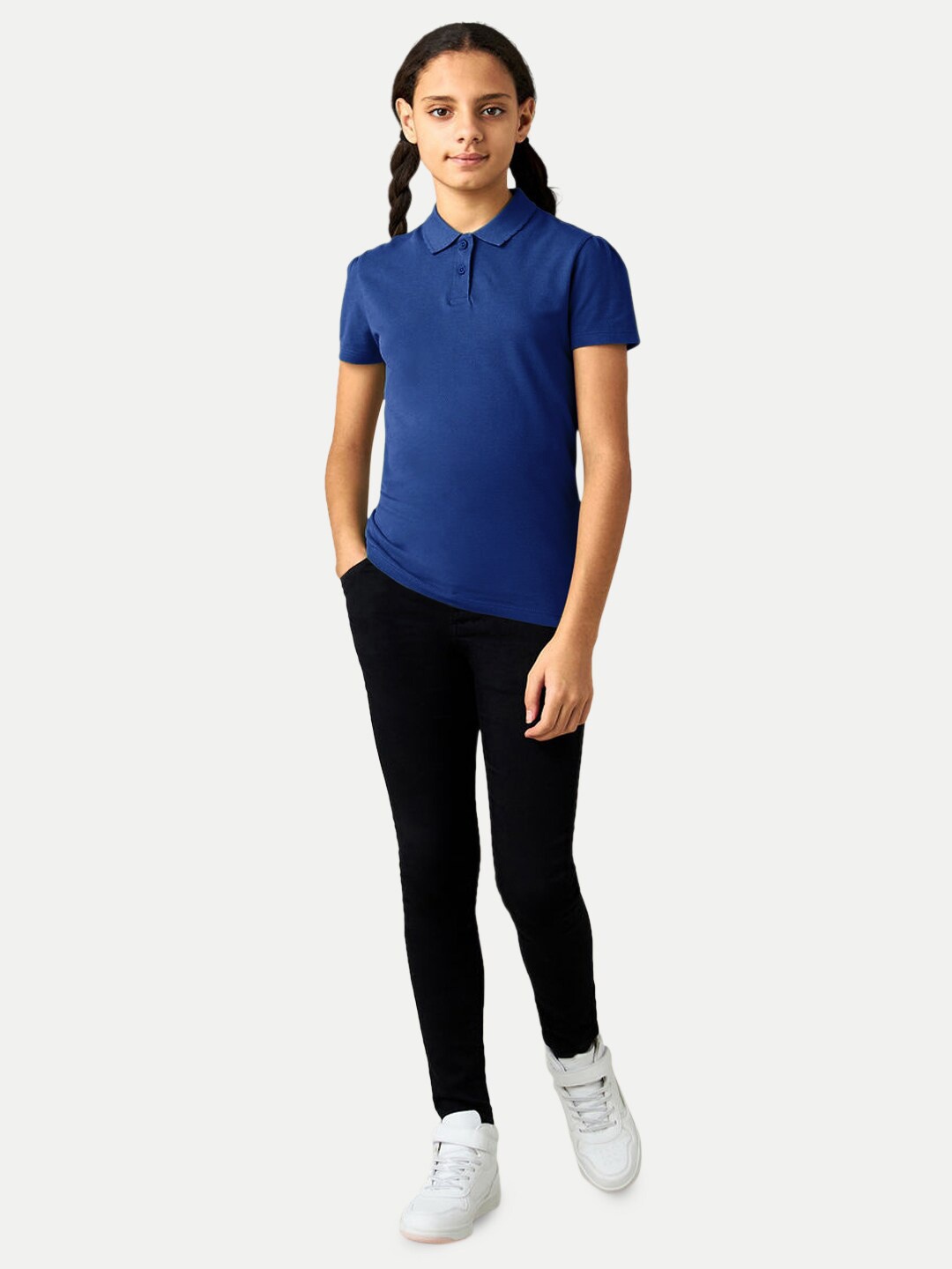 

BAESD Girls Polo Collar Short Sleeves T-shirt, Blue