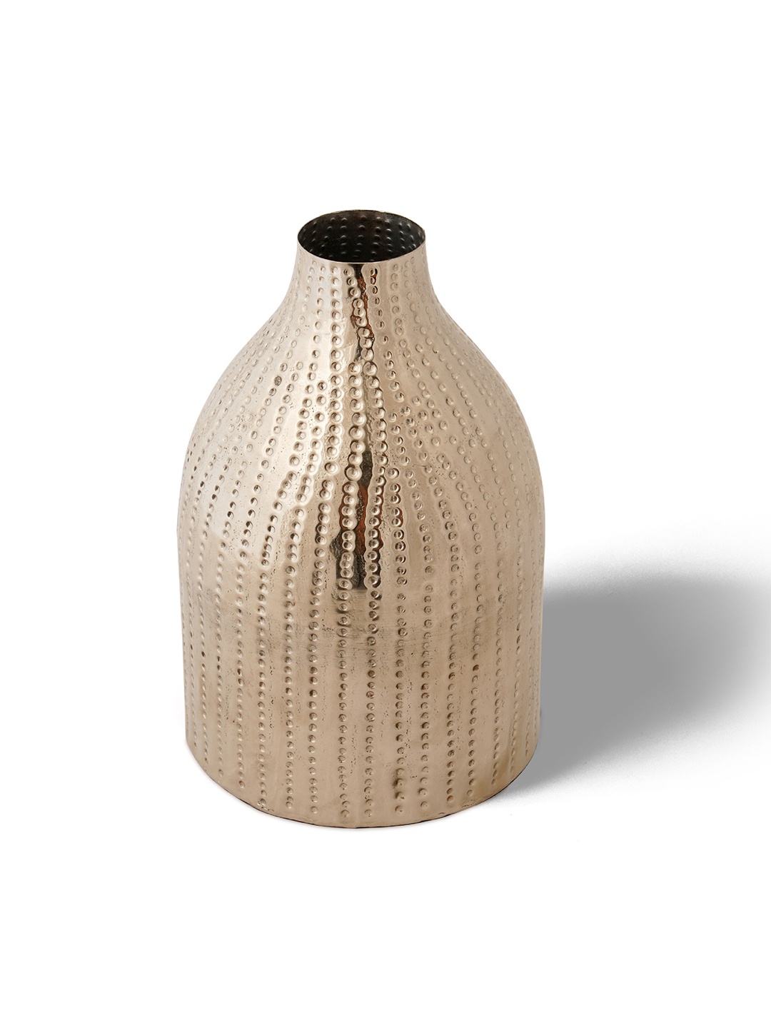 

10club Silver Toned Hammered Metal Vase