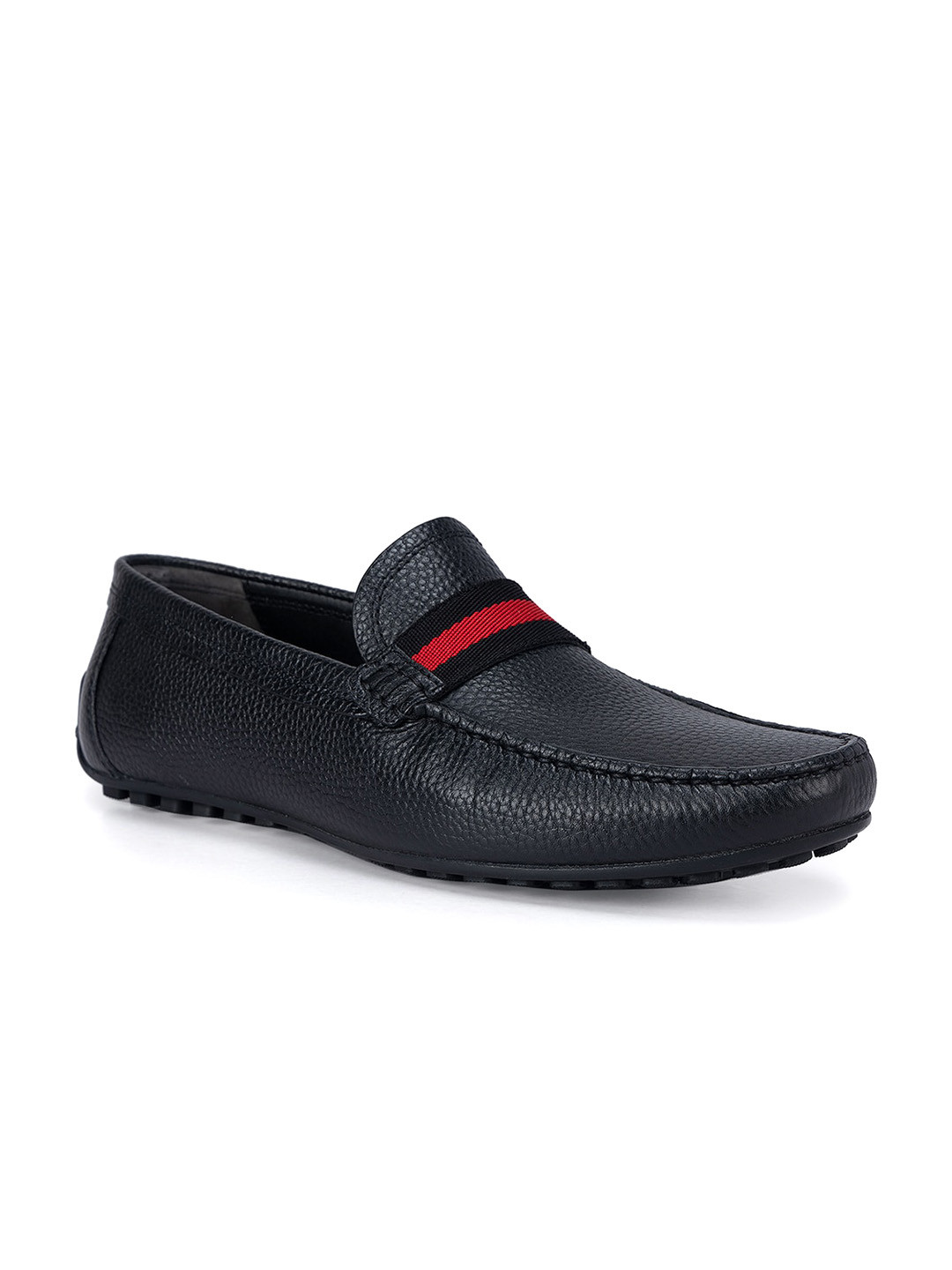 

ROSSO BRUNELLO Men Leather Formal Slip-Ons, Black