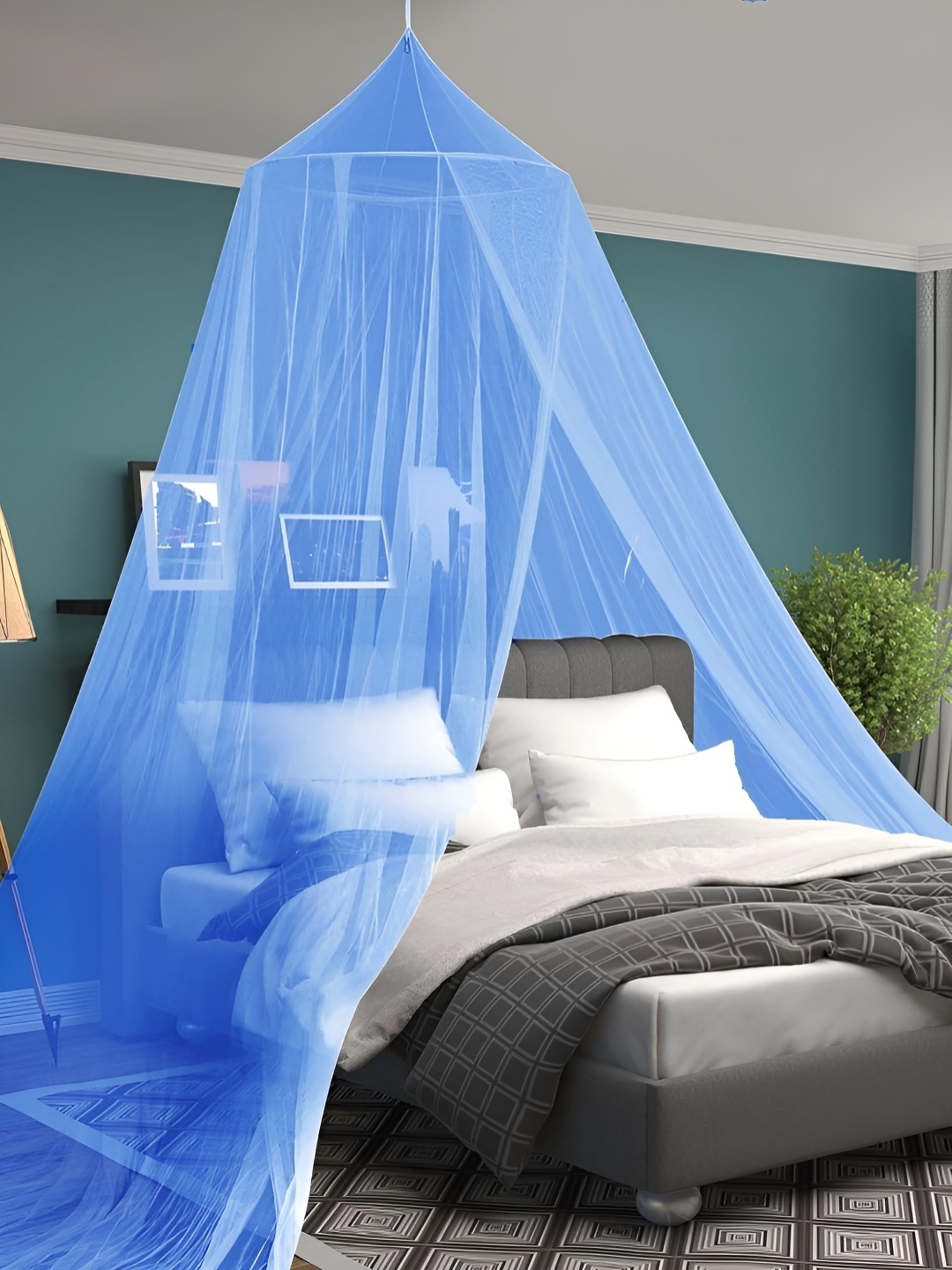 

MARUTI ENTERPRISE Blue King Size Hanging Mosquito Net