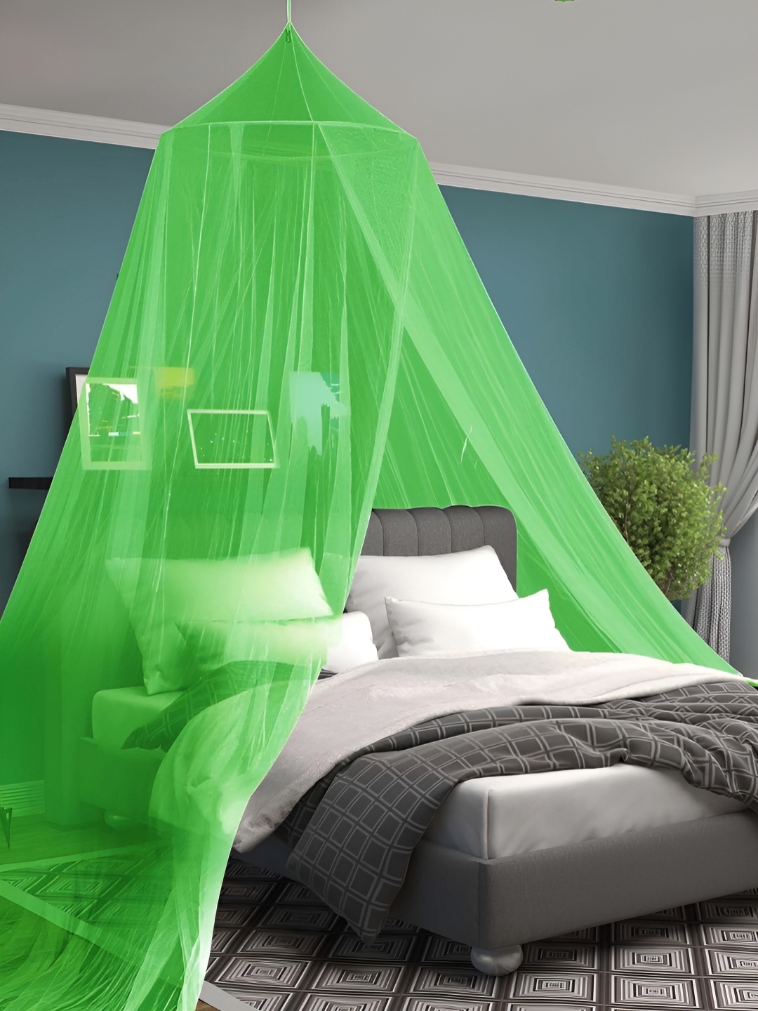 

MARUTI ENTERPRISE Green King Size Hanging Mosquito Net