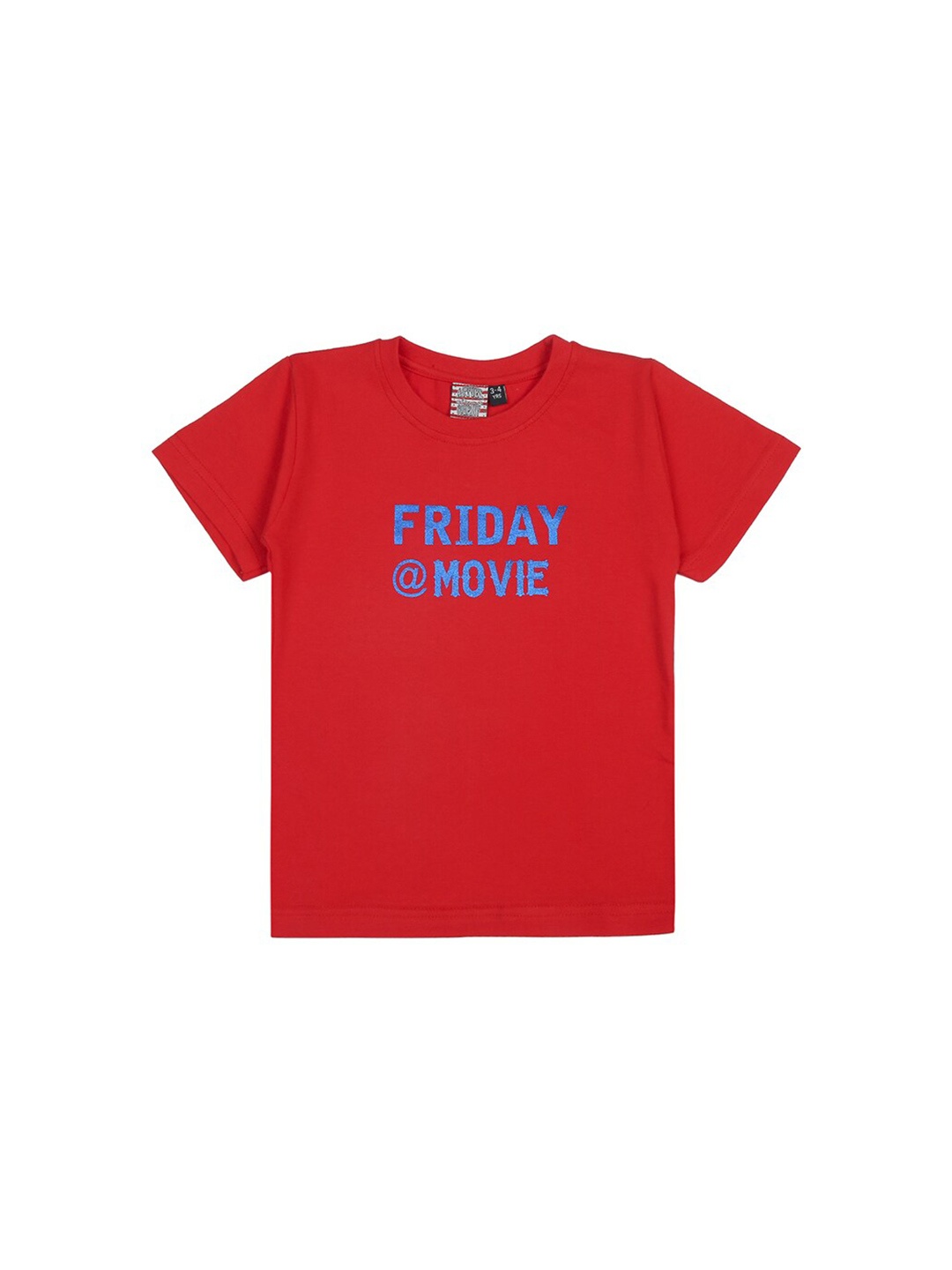 Actuel Boys Typography Printed Cotton Casual T-shirt, Red