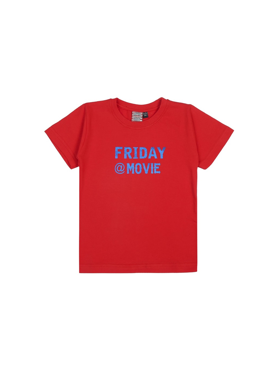 Actuel Boys Typography Printed Cotton Casual T-shirt, Red