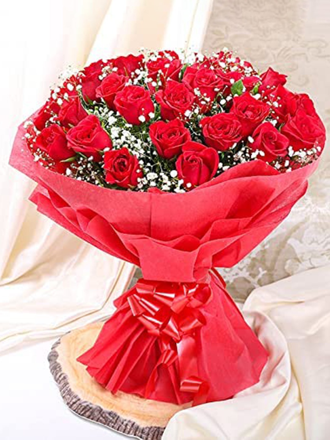 

Floweraura Red Roses 30 Pieces Fresh Live Roses Flowers Bouquet With Wrapping Paper