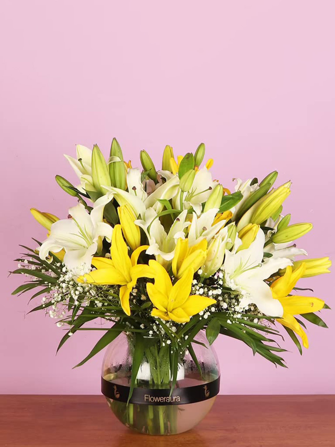 

Floweraura Yellow & White 8-Pcs Fresh Live Lilies Flowers Bouquet