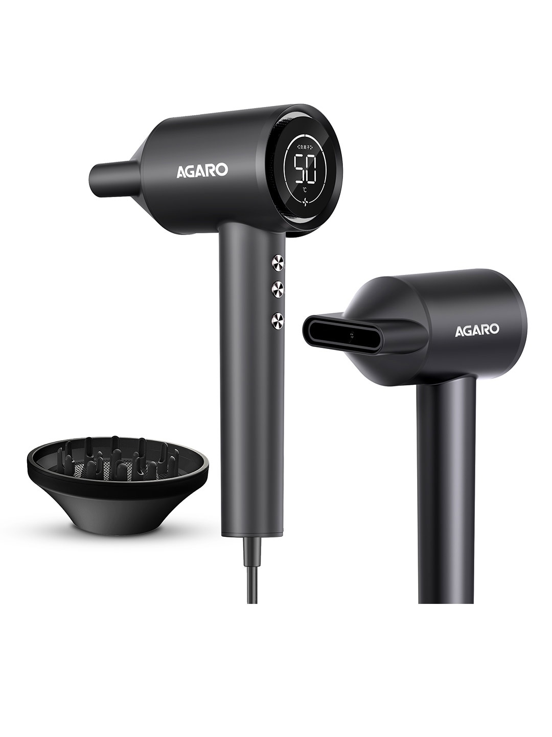 

Agaro HD3240 Brushless 1600W Hair Dryer With 3 Speed & 4 Temperature Settings - Black
