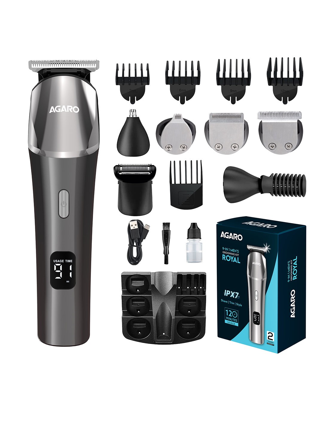 

Agaro Men Royal Multi Grooming Kit - Black