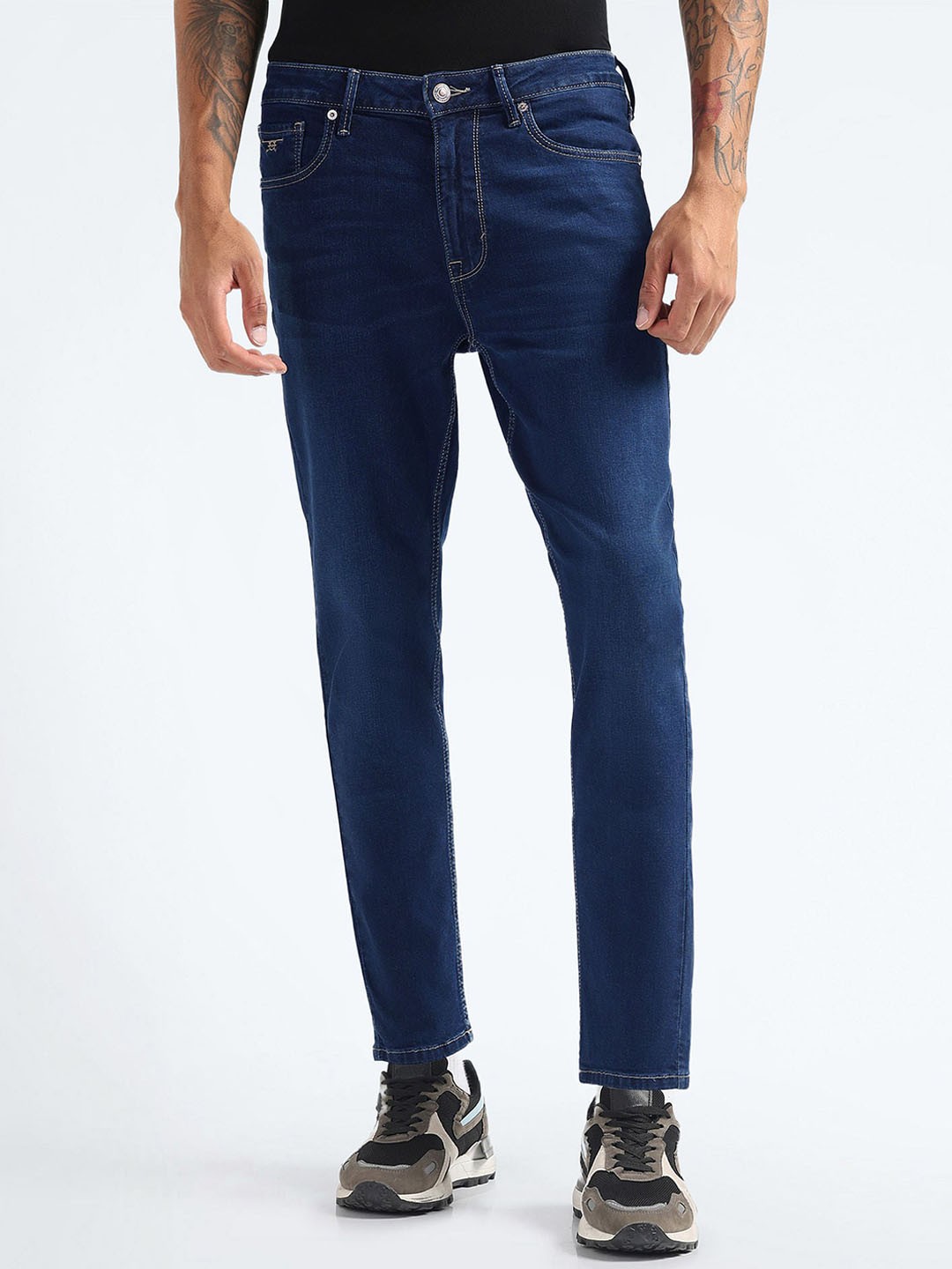 

Flying Machine Men Tapered Fit Light Fade Stretchable Jeans, Blue