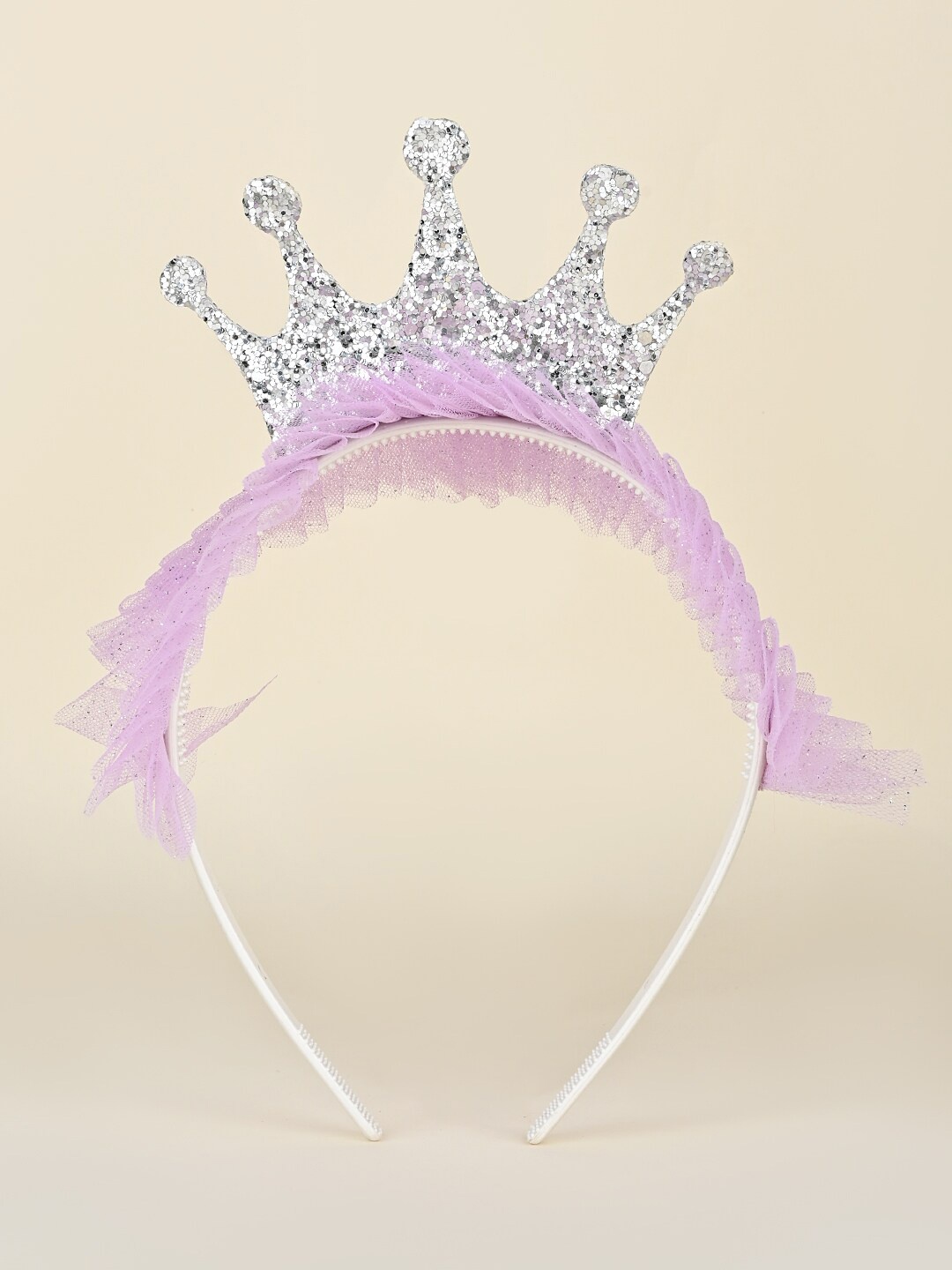 

Aye Candy Girls Sparkling Crown Ruffle Hairband, Lavender