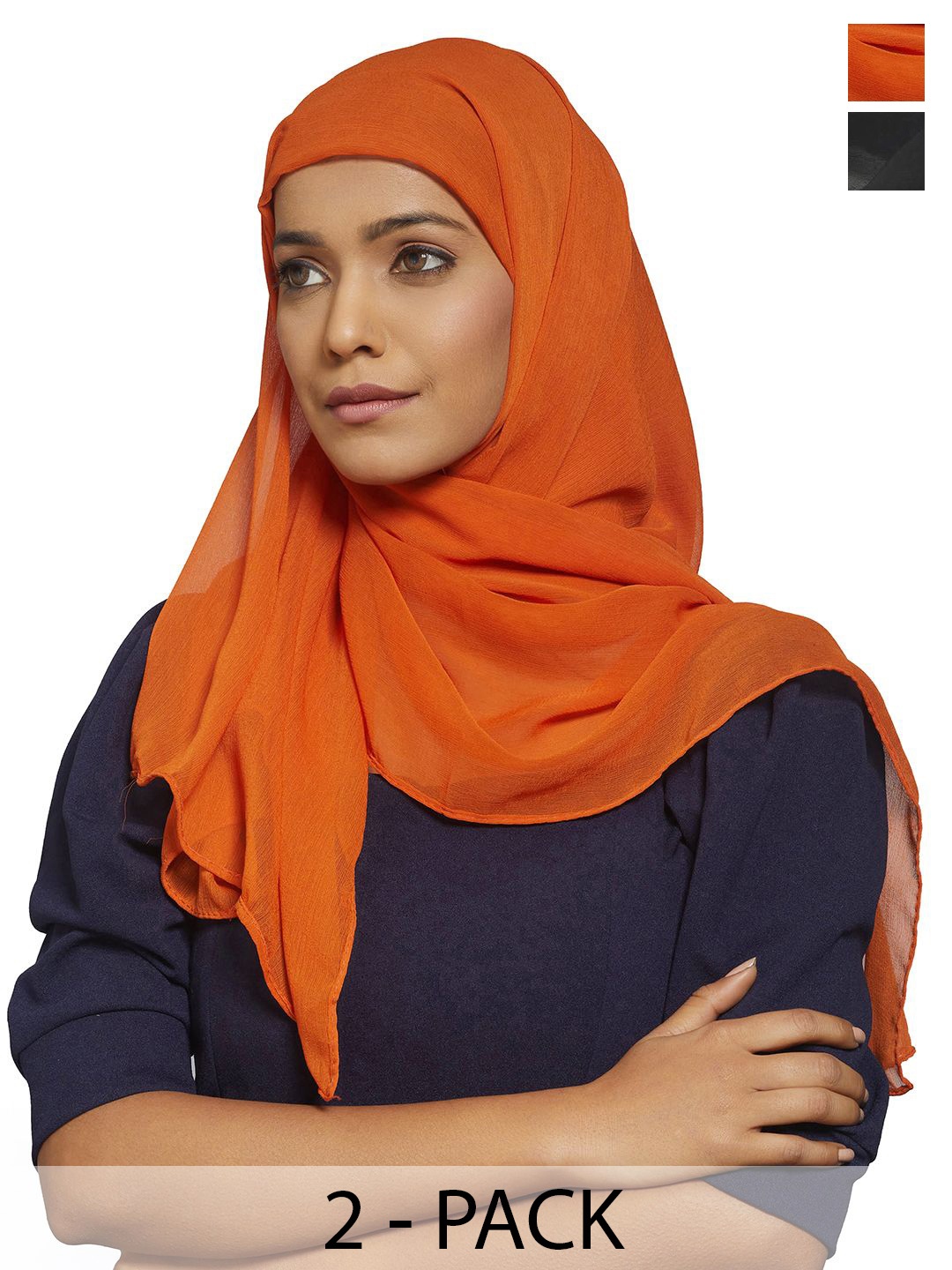 

CrossKulture Pack Of 2 Hijab, Black