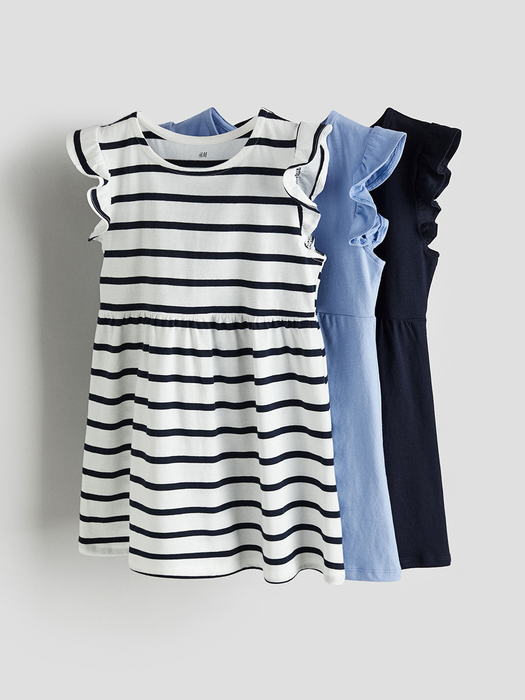 

H&M Girls Pack Of 3 Jersey Dresses, White