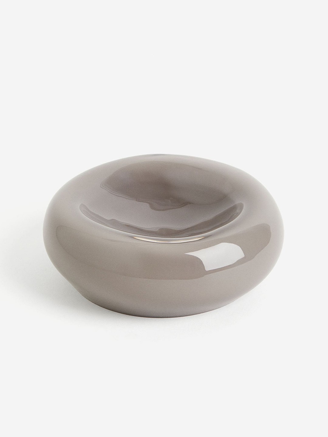 

H&M Beige Glossy Glass Bowl