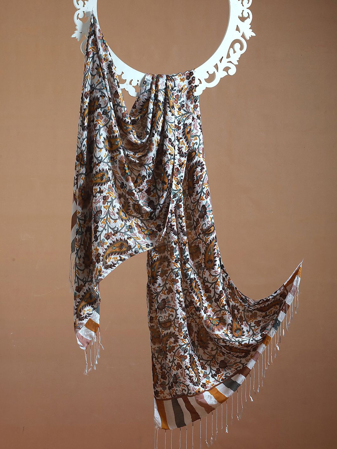 

CrossKulture Floral Printed Scarf, Brown