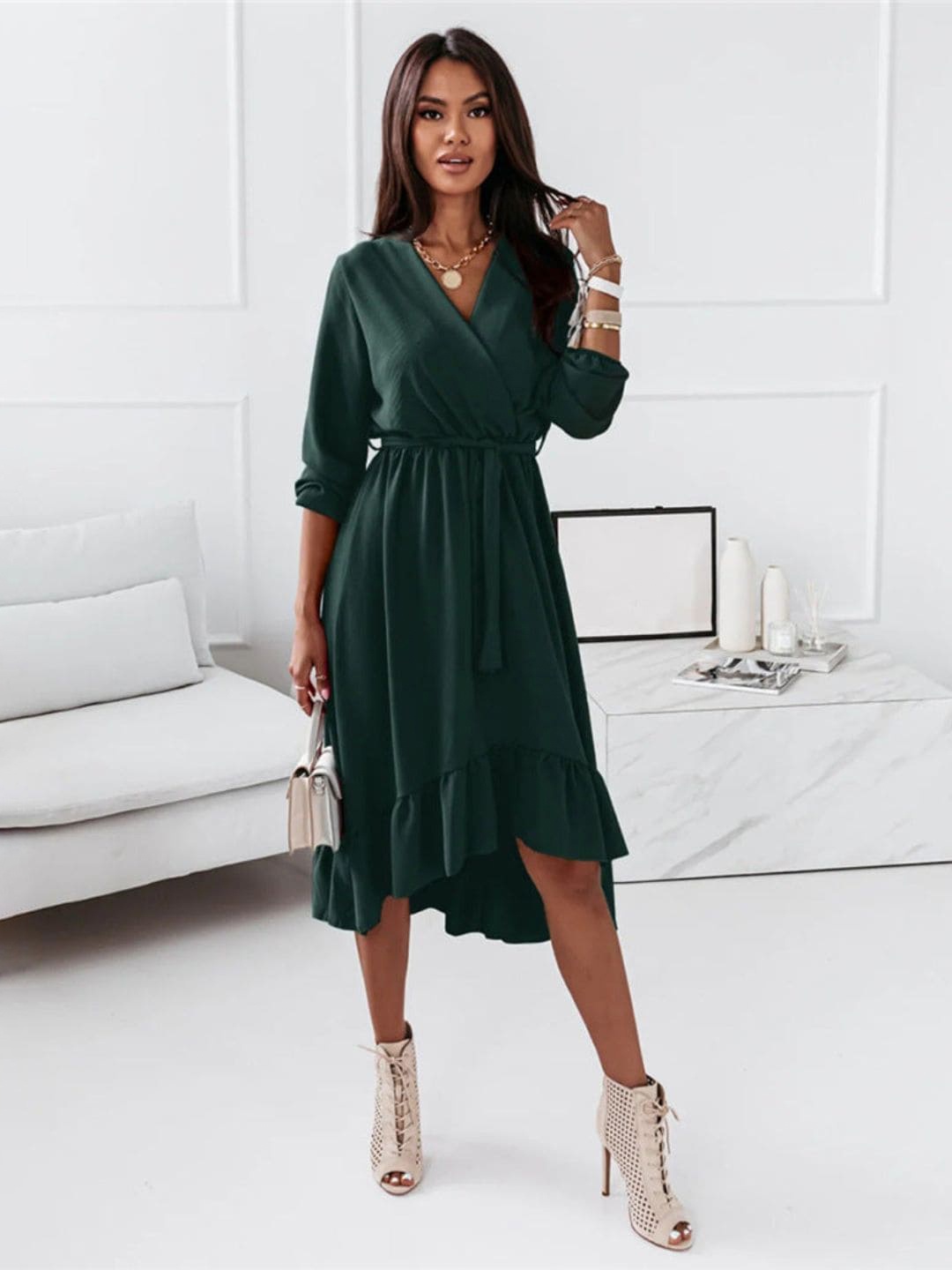 

DressBerry Fit & Flare Dress, Green