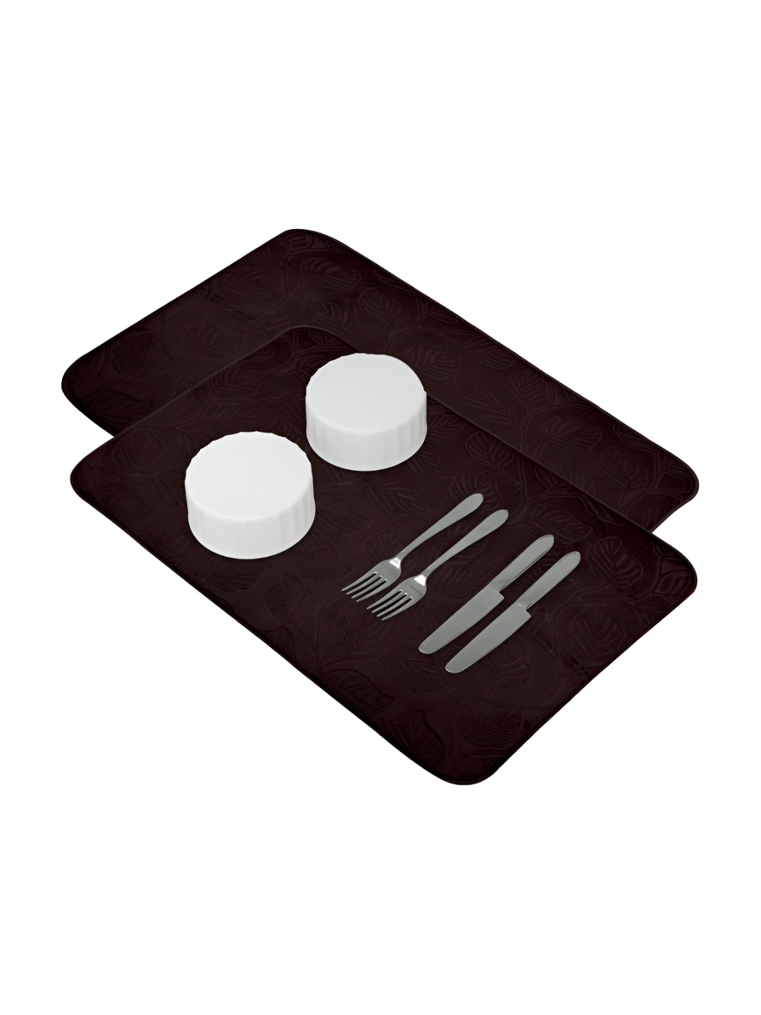

Kuber Industries 2Pcs Brown Microfiber Rectangle Table Placemats
