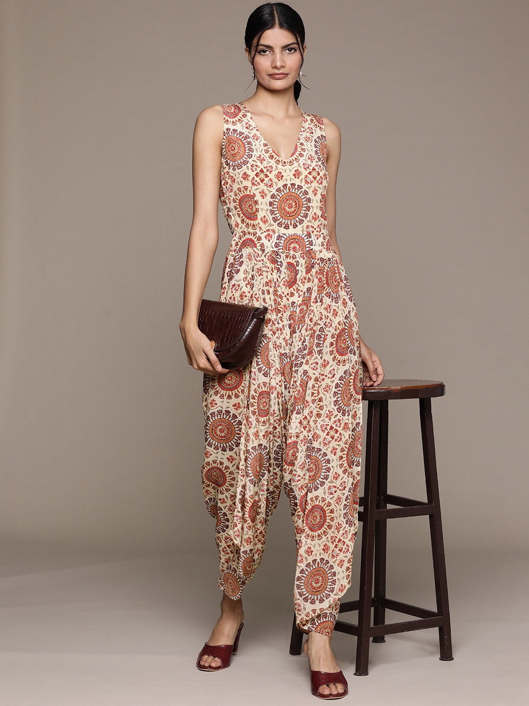 

Ritu Kumar Printed Basic Jumpsuit, Beige