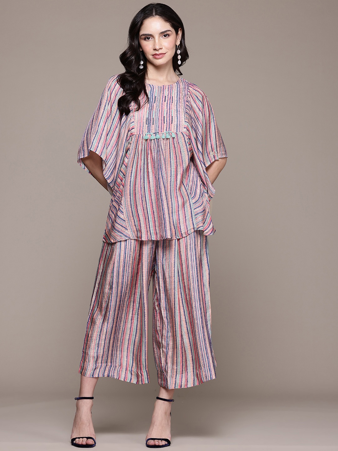 

Ritu Kumar Striped Tunic With Palazzos, Multi