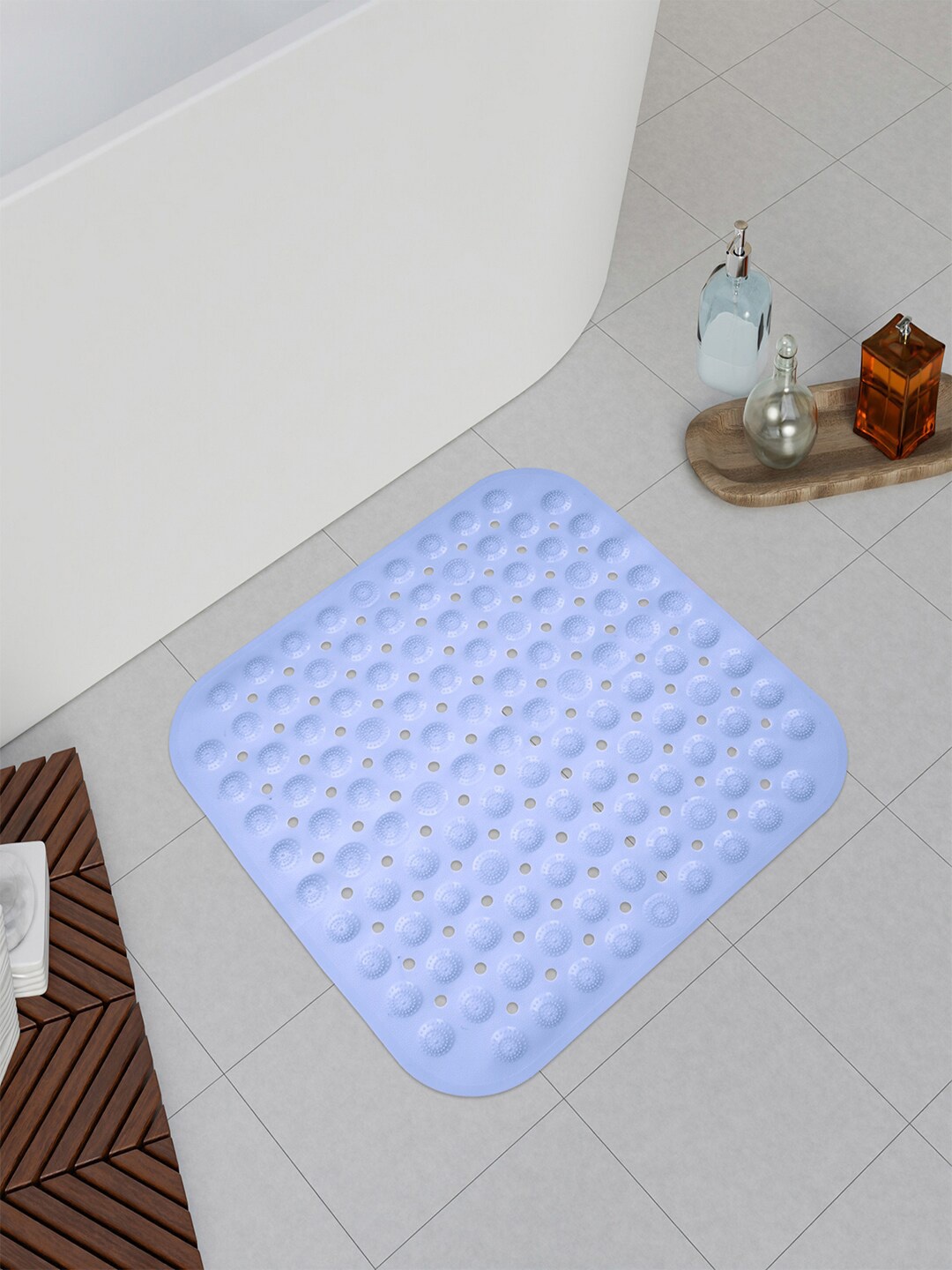 

Kuber Industries Square Bathroom Mat, Blue