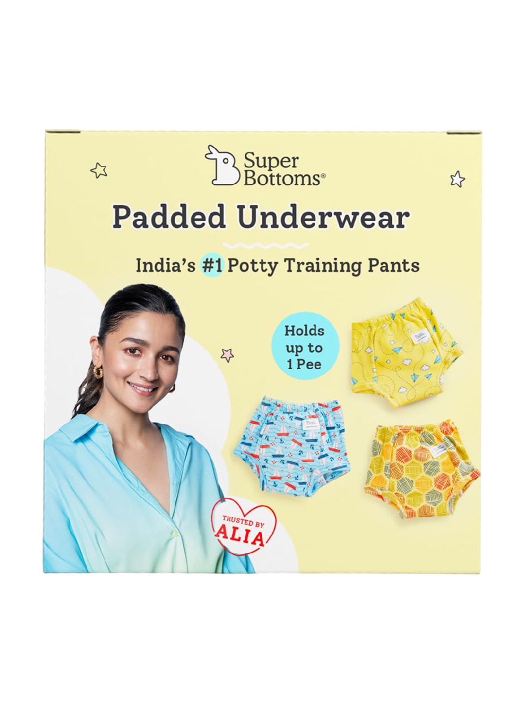 

SuperBottoms Set of 3 Super Dry Feel Padded Underwear - Multicolored, Multi