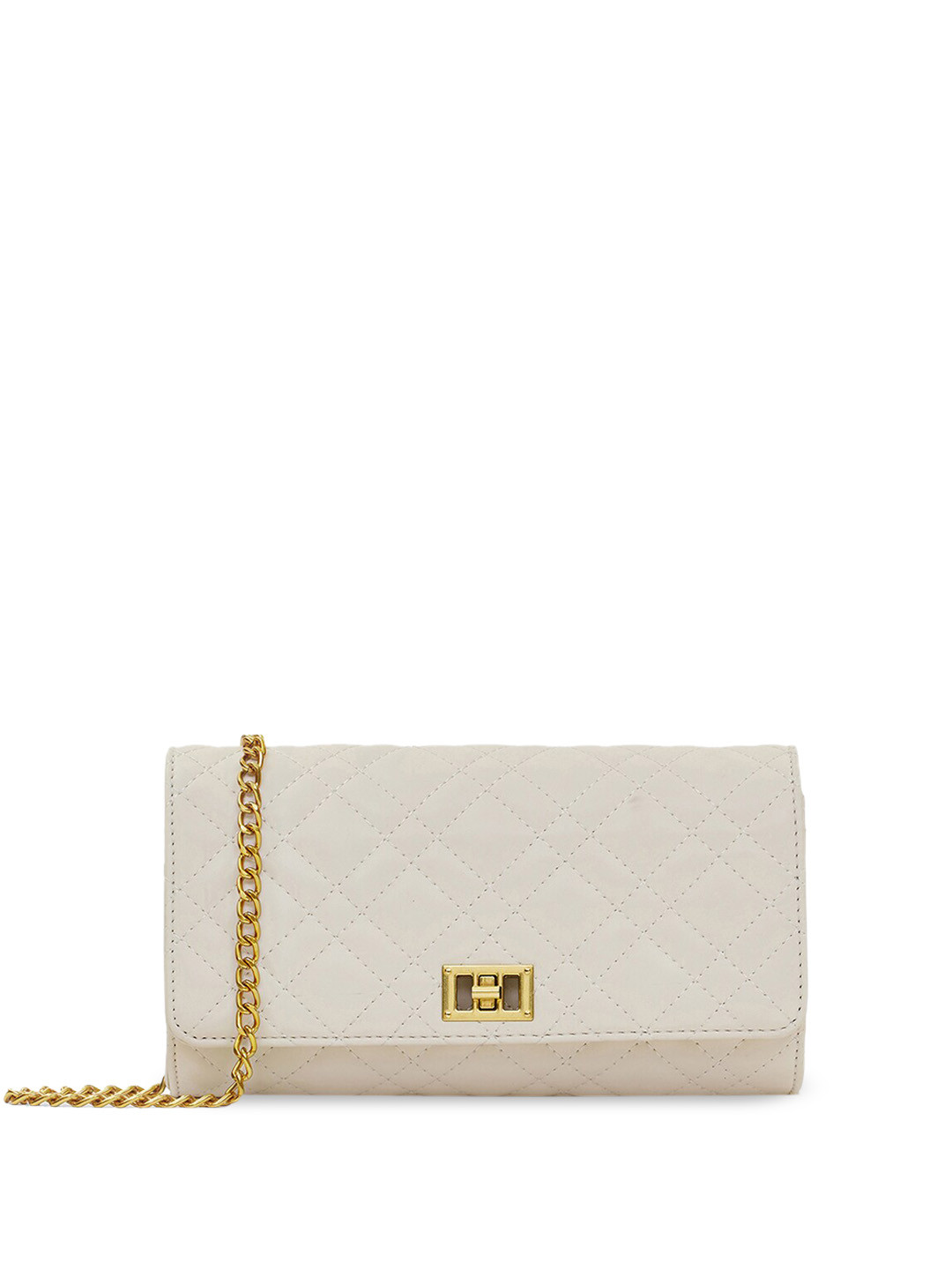 

MIRAGGIO Quilted Crossbody Bag with Chain Strap, White