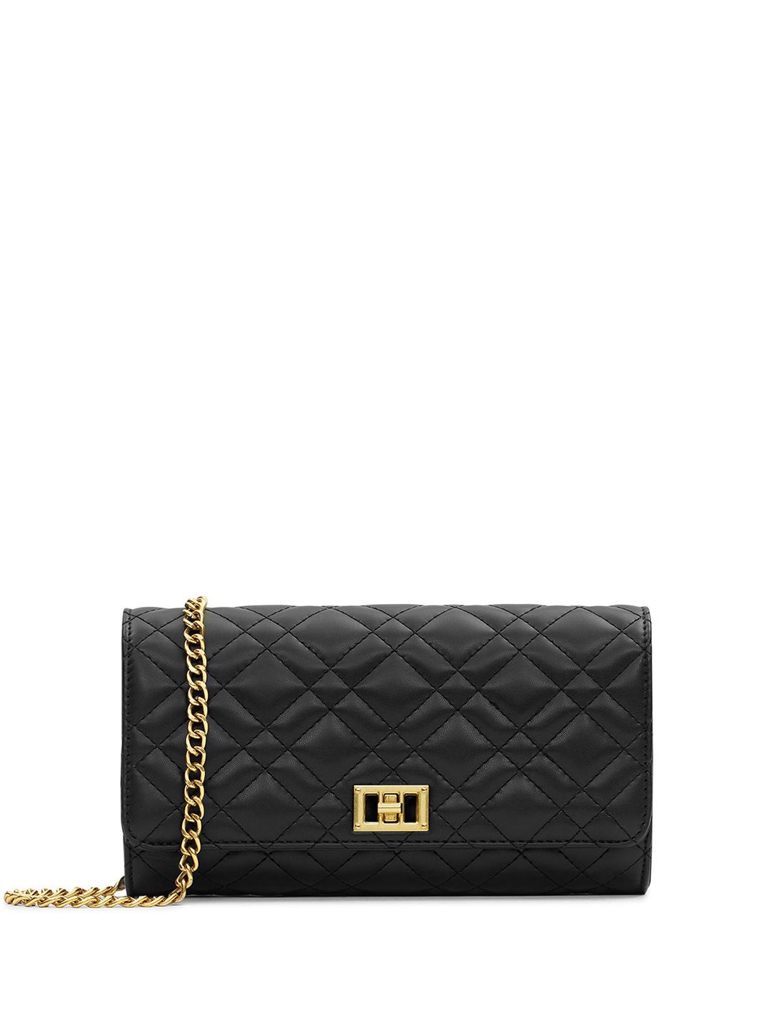 

MIRAGGIO Quilted Crossbody Bag with Chain Strap, Black