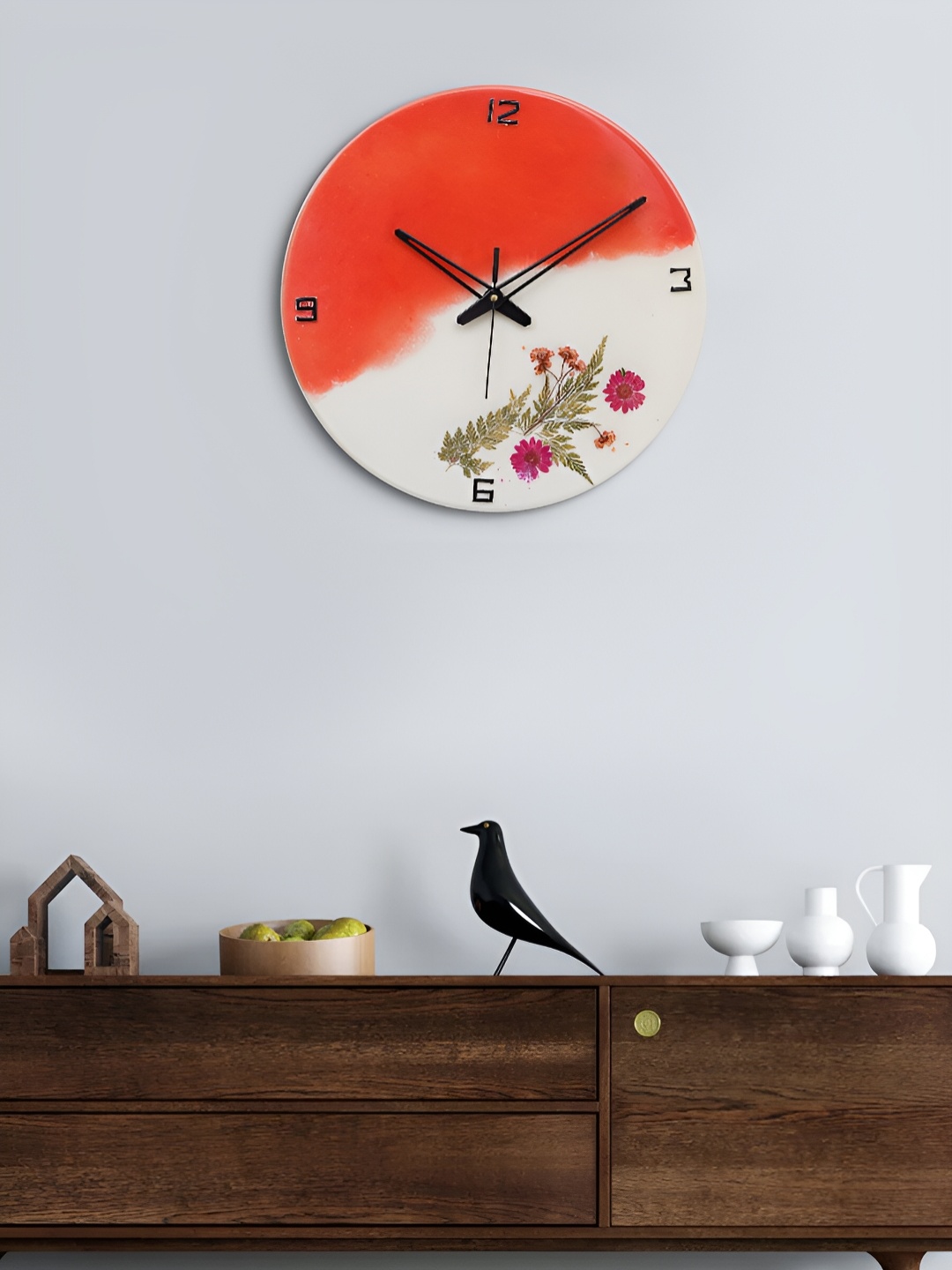 

Craft Smith Orange & White Round Embellished Contemporary Wall Clock