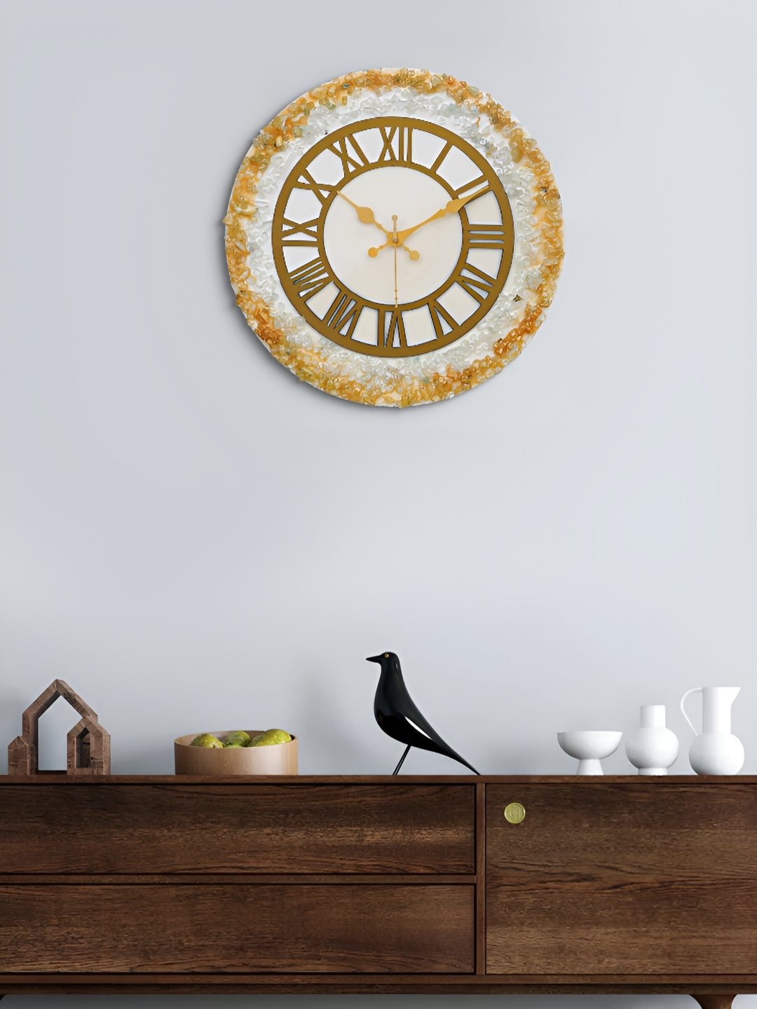 

Craft Smith White & Yellow Printed Traditional Analogue Wall Clock