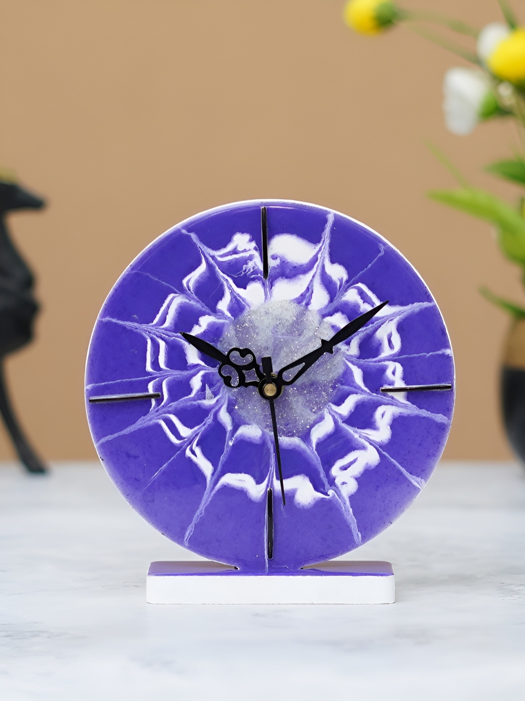 

Craft Smith Purple & White Round Printed Contemporary Wooden Table Clock