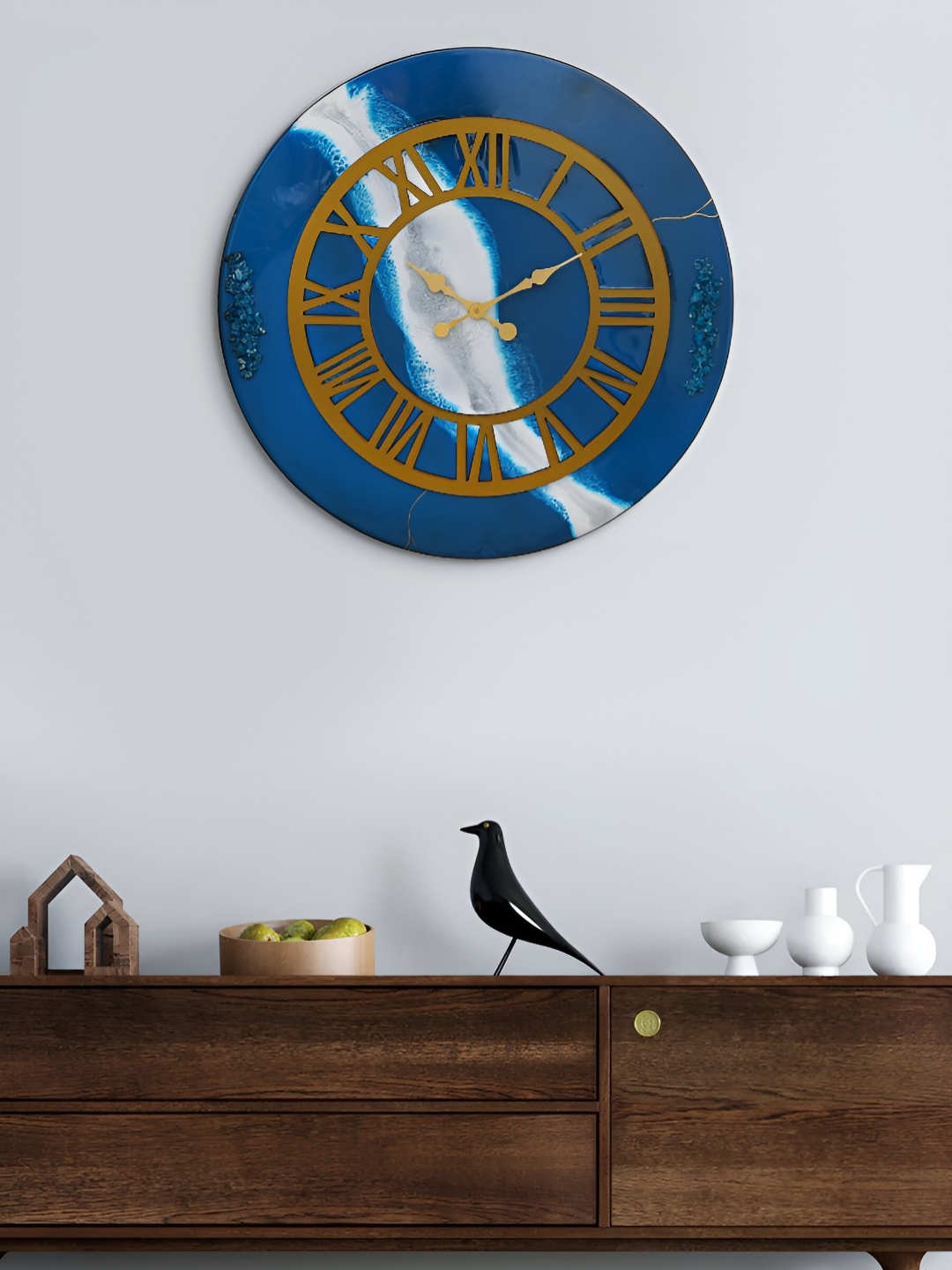 

Craft Smith Blue & White Printed Round Analogue Wall Clock
