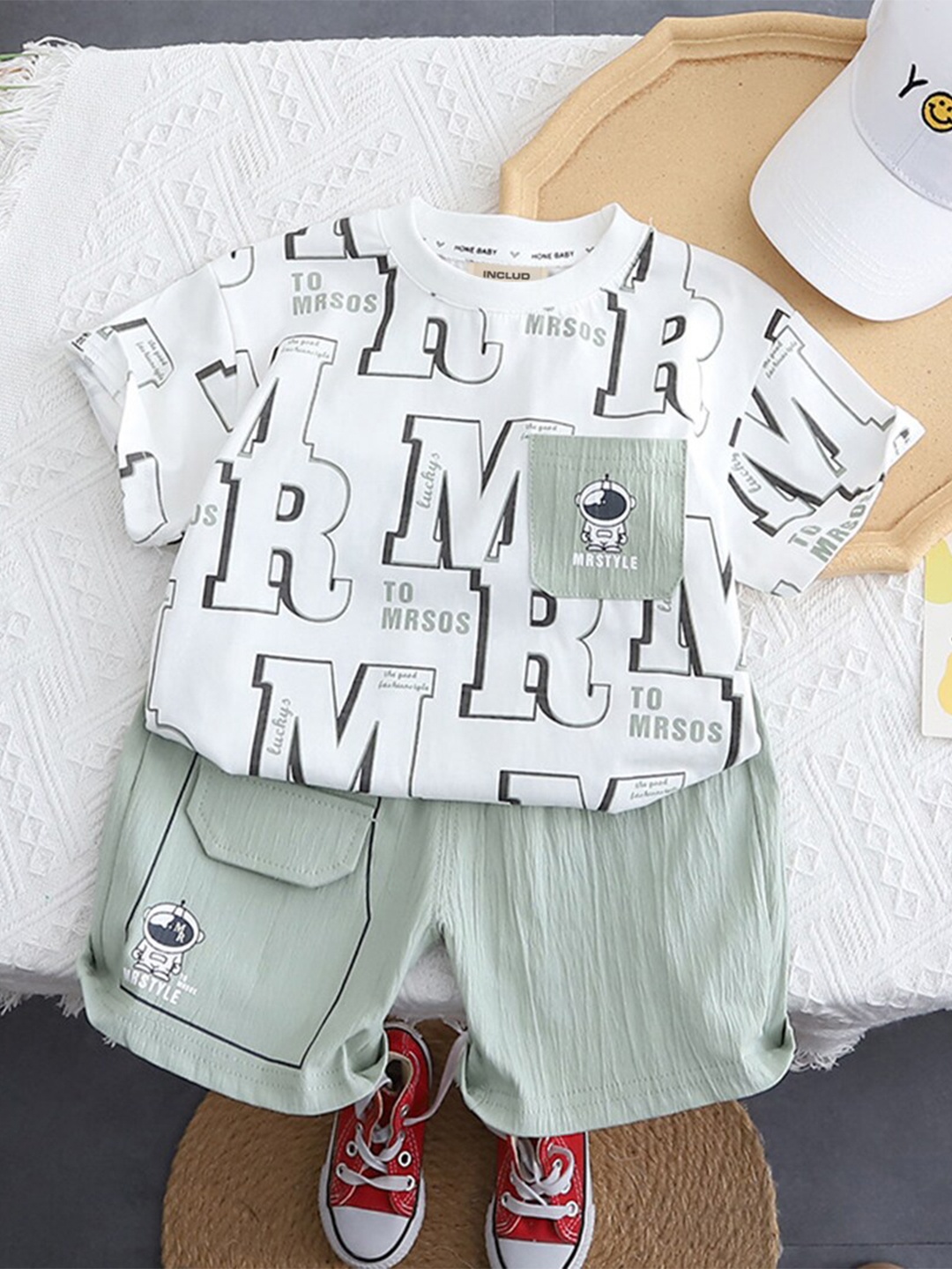 

INCLUD Boys Printed T-shirt with Shorts, Green