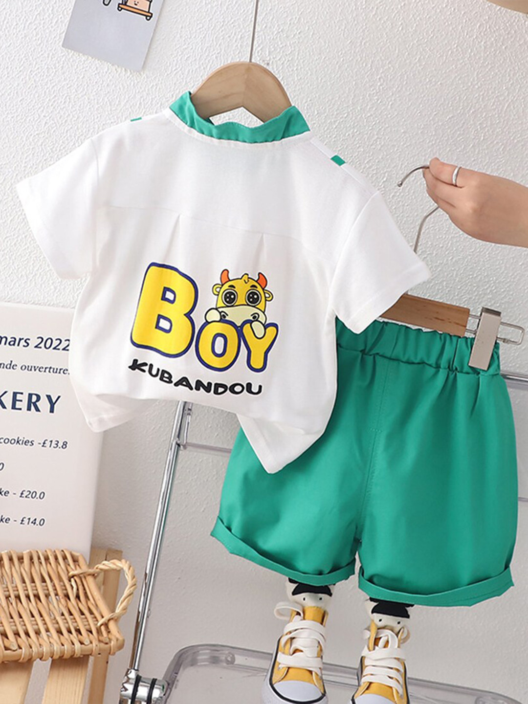 

INCLUD Boys Printed T-shirt with Shorts, White