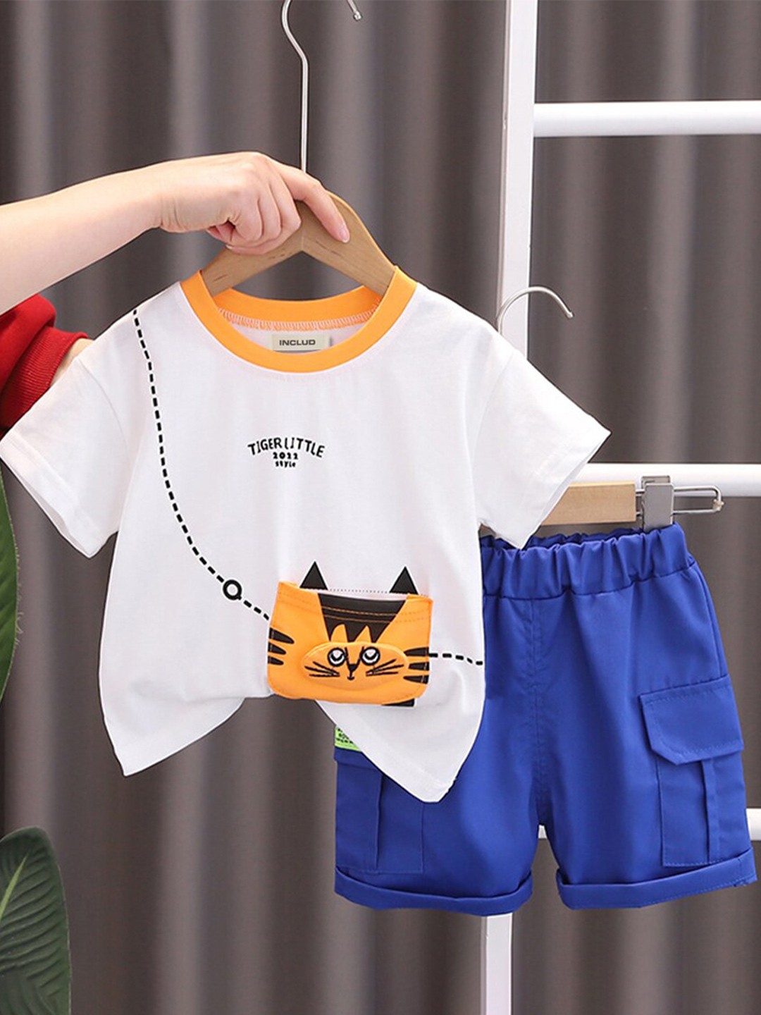 

INCLUD Boys Printed T-Shirt With Shorts, White