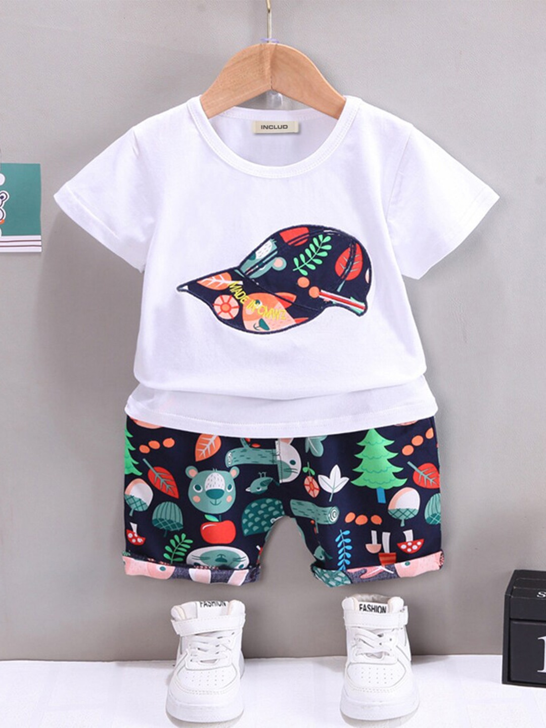 

INCLUD Boys Printed T-Shirt With Shorts, Black