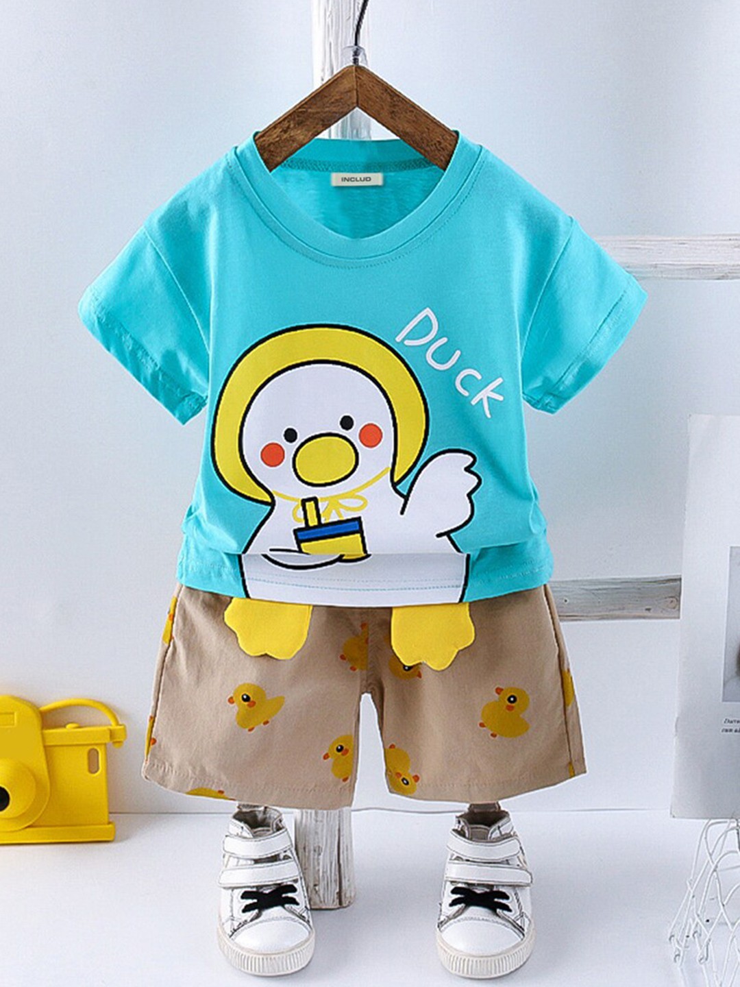 

INCLUD Boys Printed T-shirt with Shorts, Blue