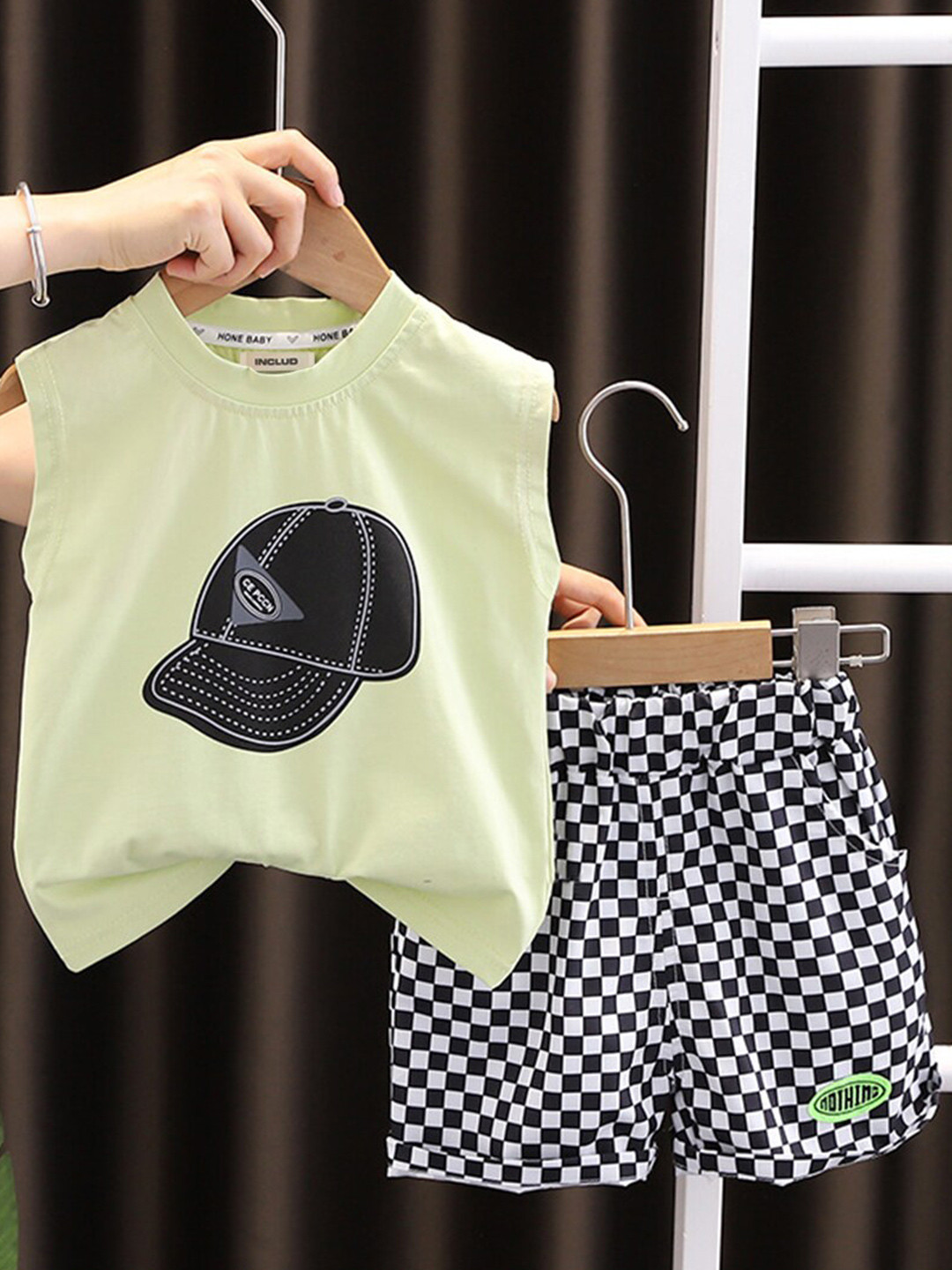 

INCLUD Boys Printed T-shirt with Shorts, Green