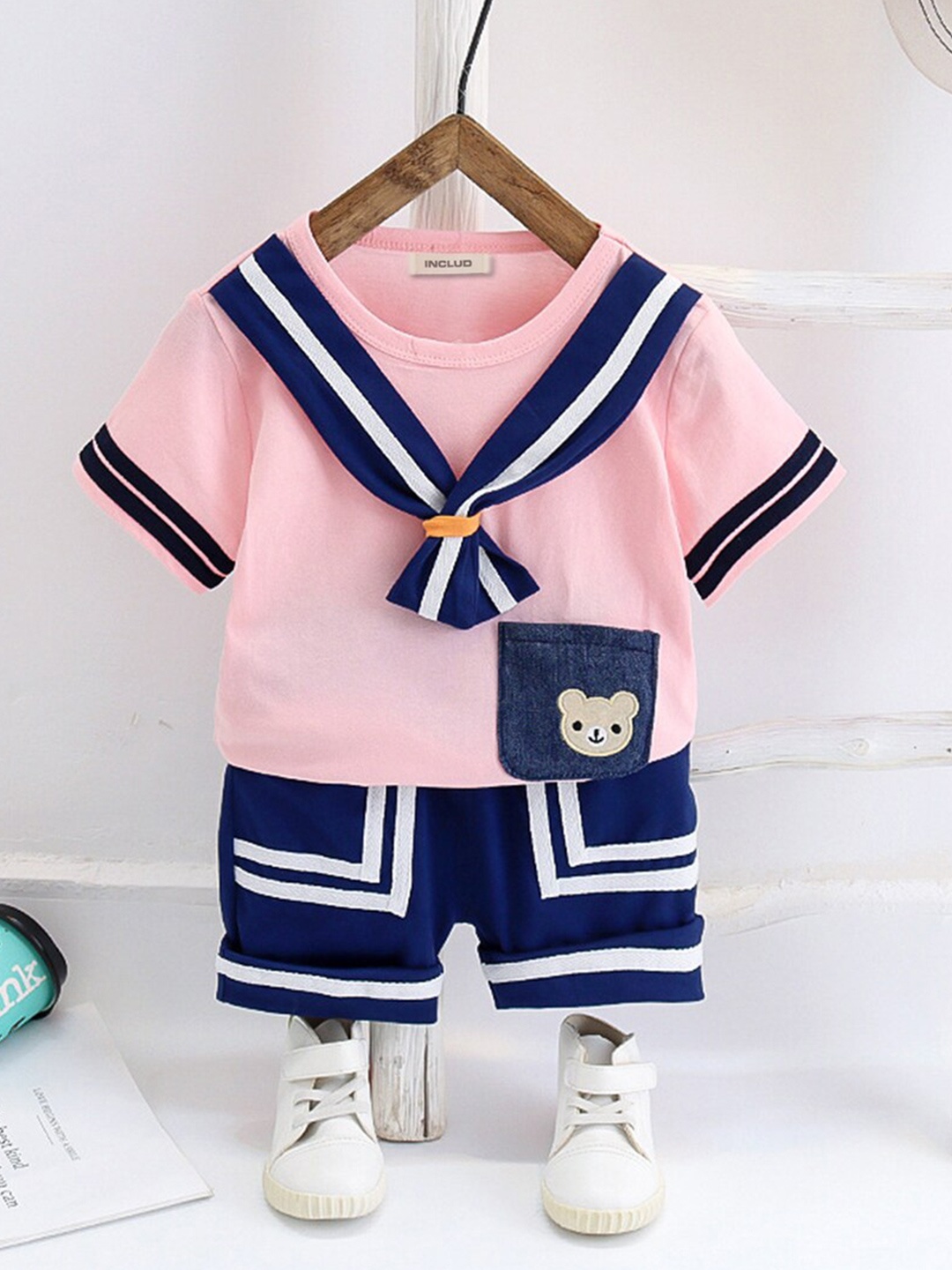 

INCLUD Boys T-shirt With Shorts, Pink