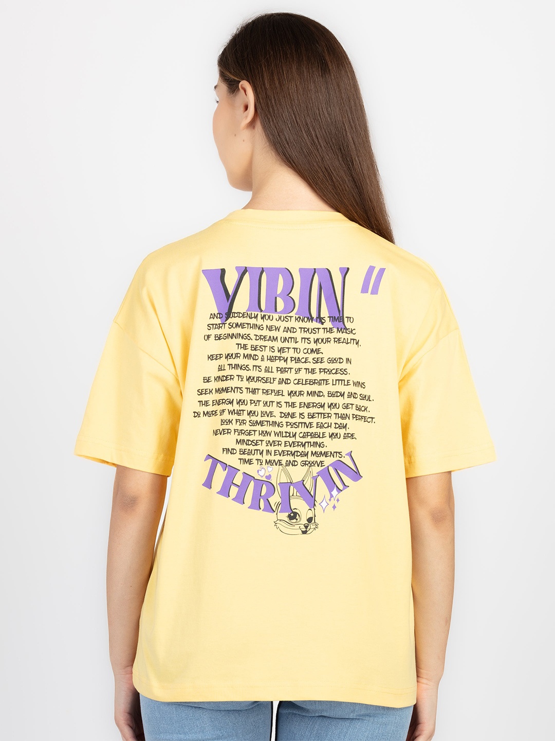 

Status Quo Typography Round Neck Pure Cotton Oversized T-shirt, Yellow