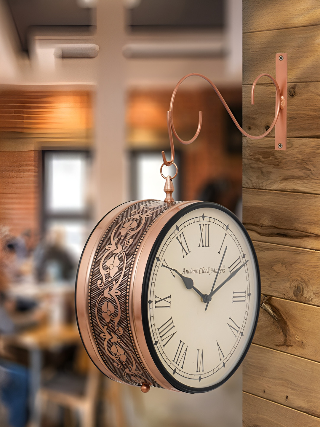 

Craft Smith Copper-Toned & Cream-Coloured Embellished Traditional Wall Clock