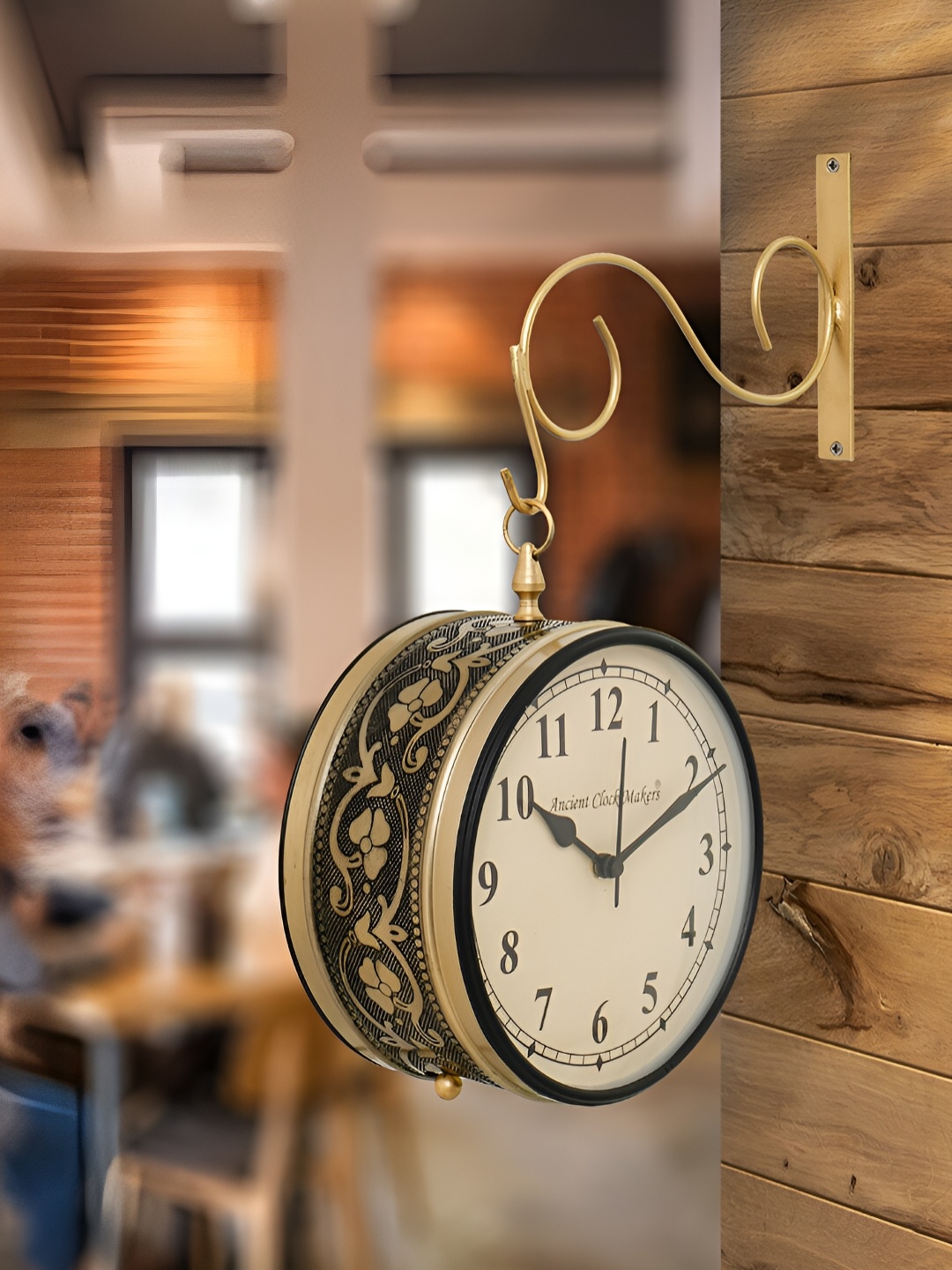 

Craft Smith Gold-Toned & Cream-Coloured Embellished Traditional Wall Clock